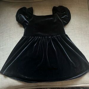 Gap Square Neck Velvet Puff Sleeves Holiday Dress Girl Toddler 18-24 Month
